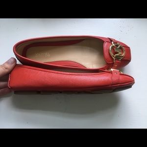 NEW Red Michael Kors Fulton Saffiano Moccasin